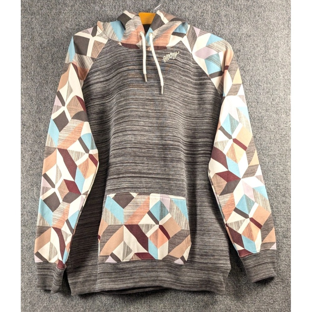 Hooey Hoodie Womens Size XL Gray Summit Space Dye Multicolor Pattern Hoody